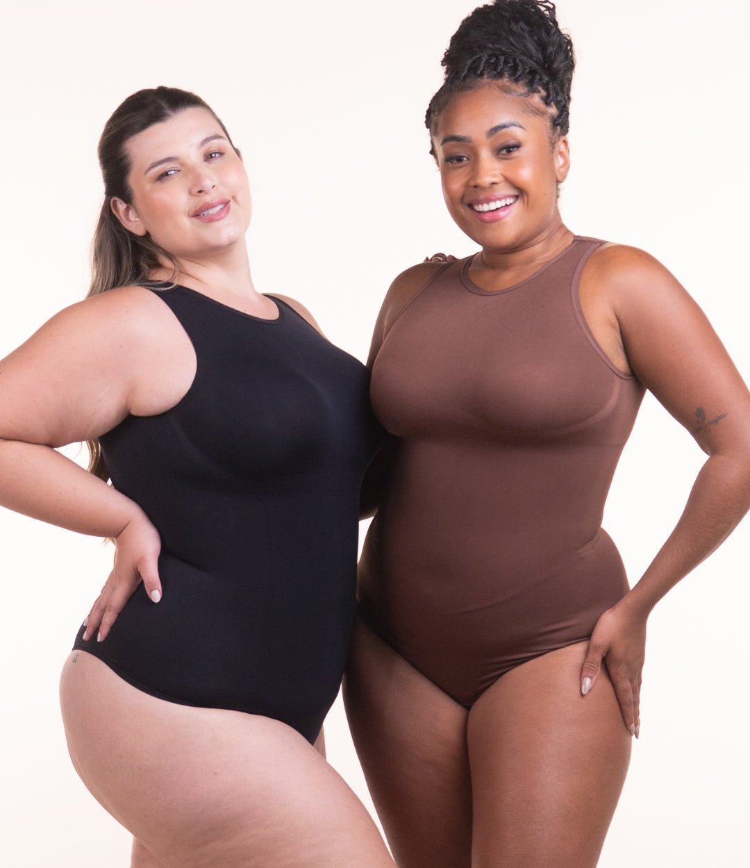 2 Bodys Chic Decote Alto Sem Costura - Compre 1 Leve 2 - Midastime