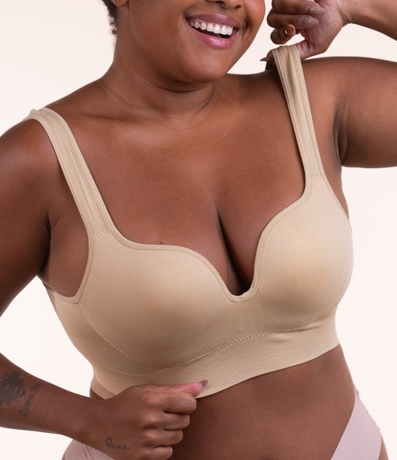 Sutiã Efeito Push Up MidasTime - empina os seios sem arame, alças largas, sem costura