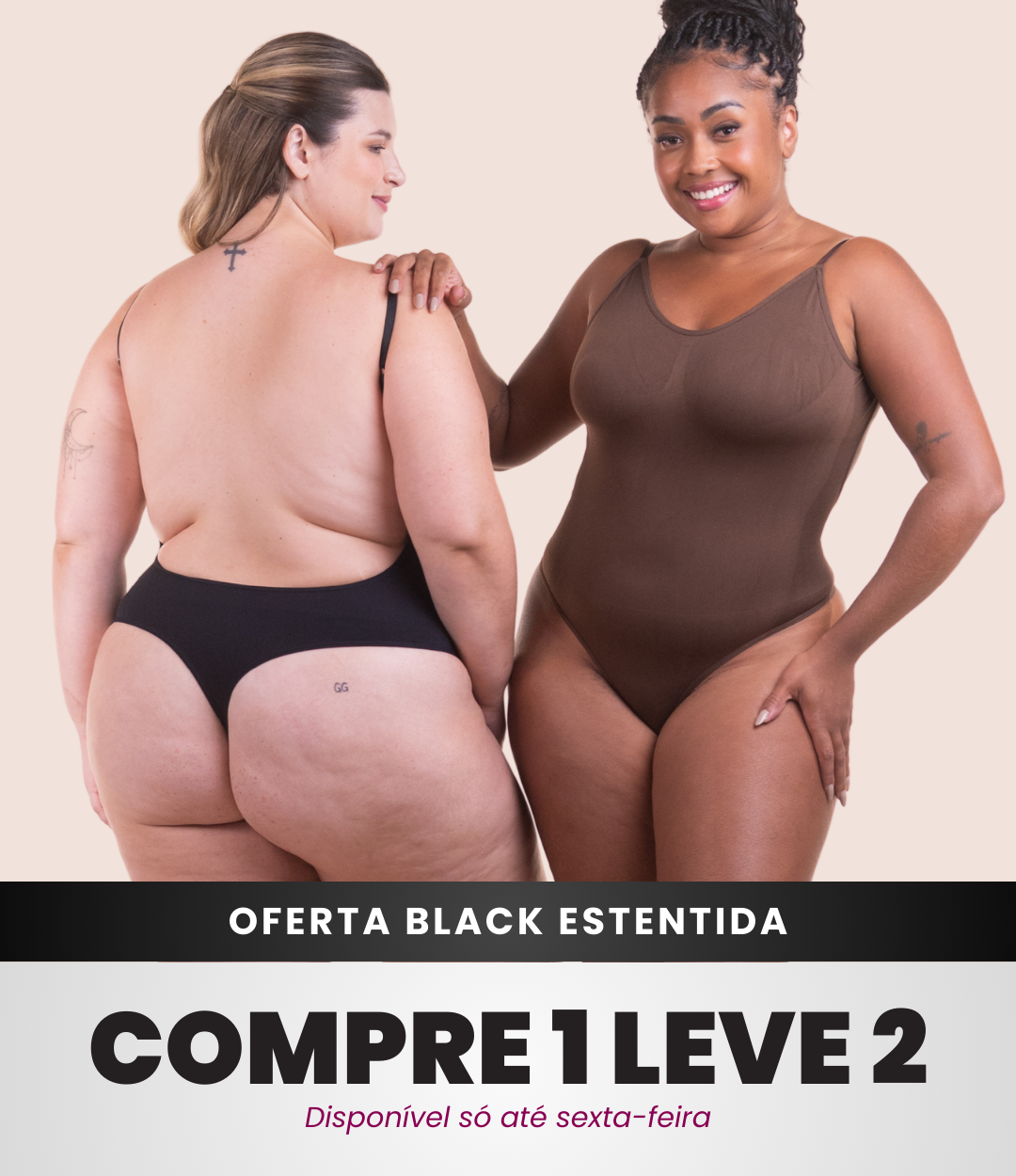 2 Bodys Naked Com Abertura Higiênica Costas Aberta - Compre 1 Leve 2 - Black Friday