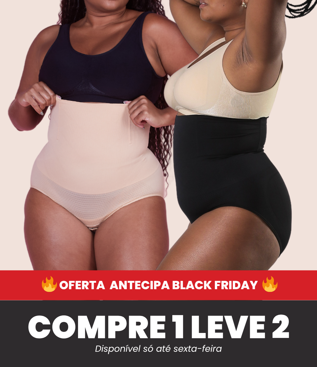 2 Calcinhas ReduShaper Cintura Alta - Compre 1 Leve 2