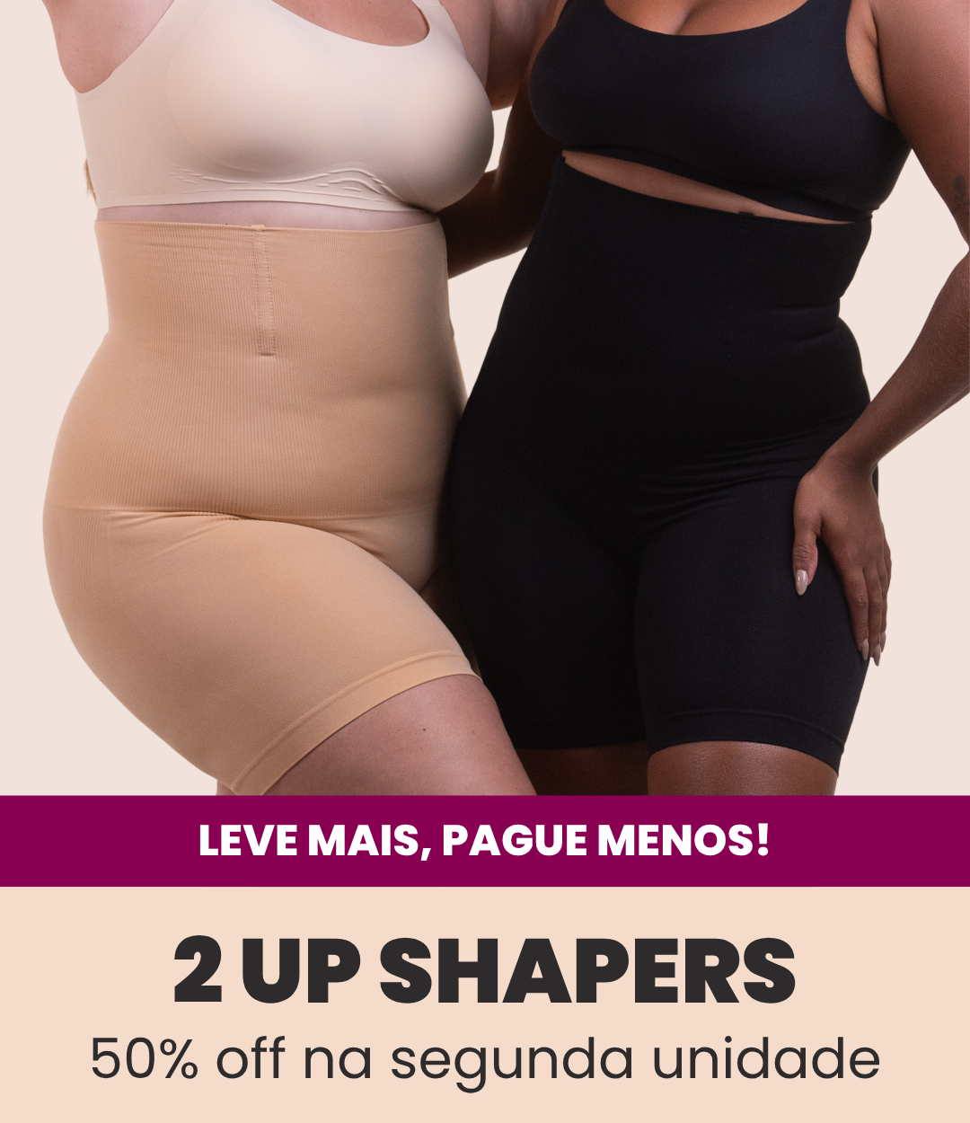 2 Up Shapers - Bermudas Modeladoras que Não Enrolam - Combo Promocional