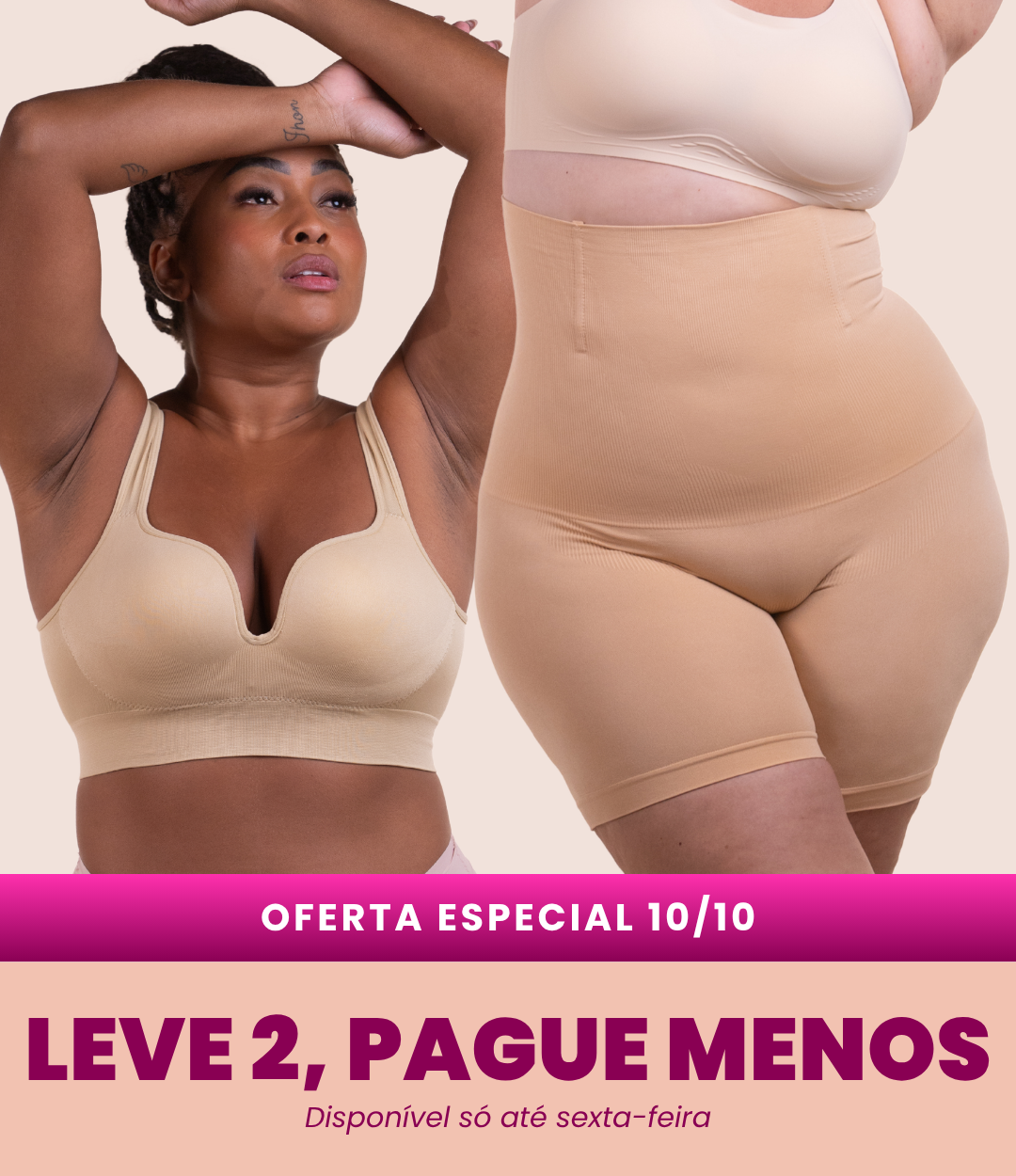 Sutiã Push Up + Bermuda Up Shaper - Combo Irresistível