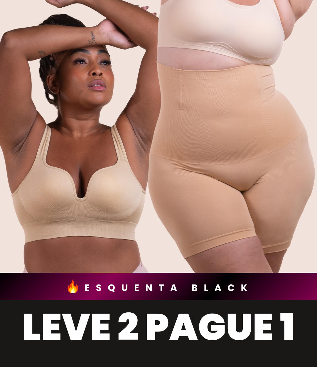 Sutiã Push Up + Bermuda Up Shaper - Combo Irresistível