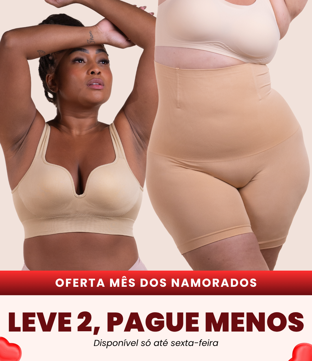 Sutiã Push Up + Bermuda Up Shaper - Combo Irresistível