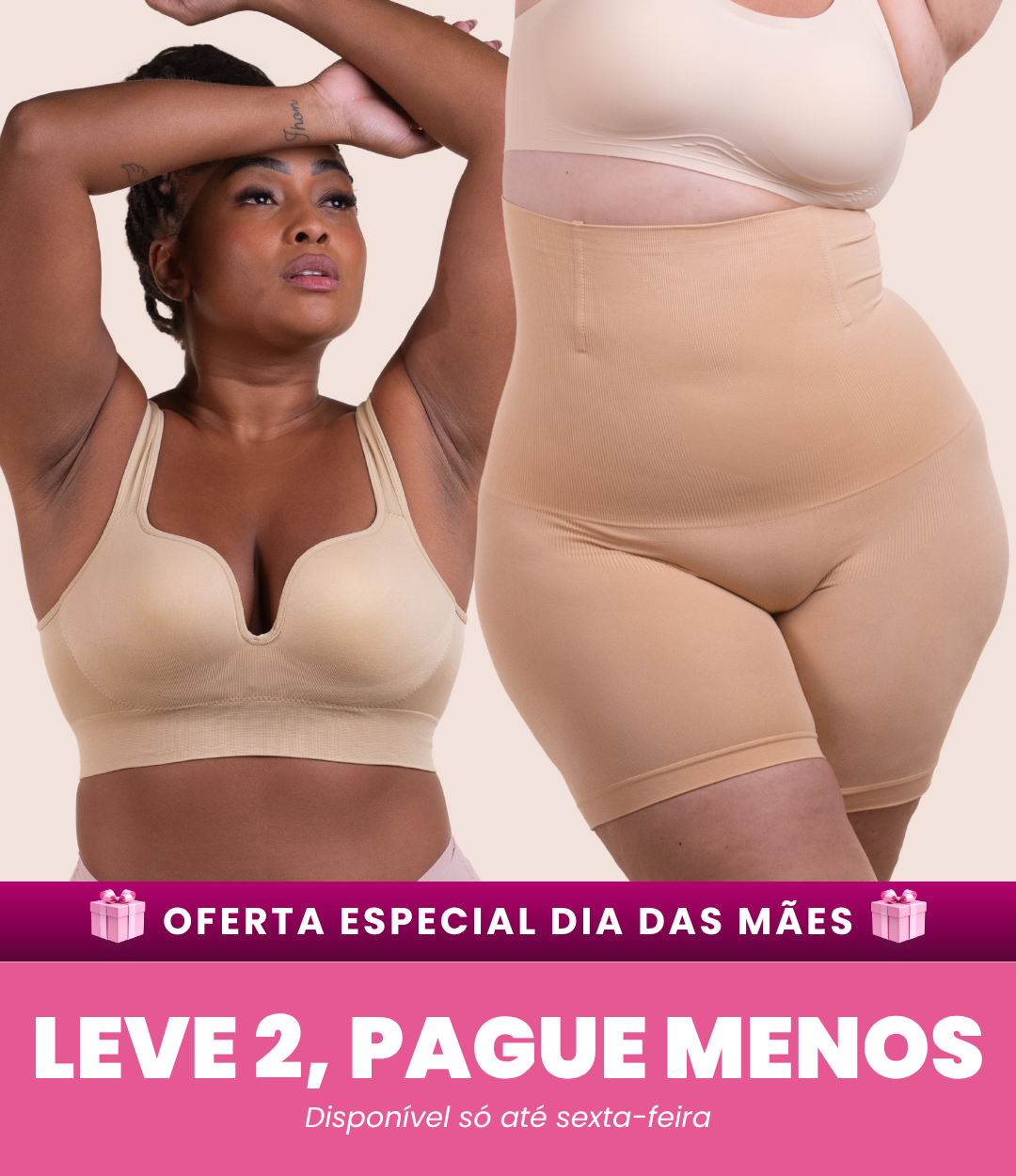 Sutiã Push Up + Bermuda Up Shaper - Combo Irresistível