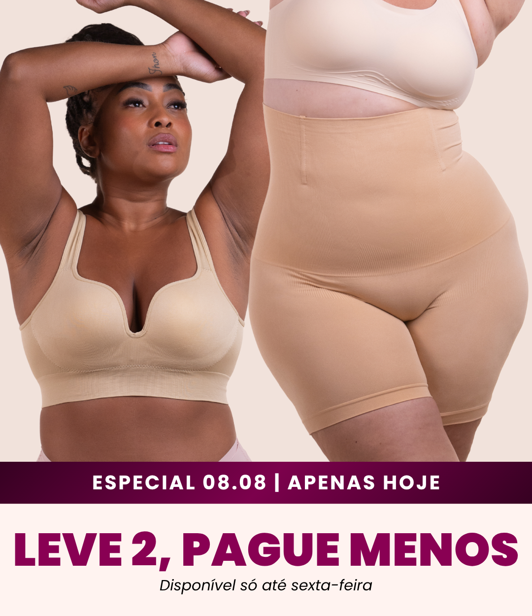 Sutiã Push Up + Bermuda Up Shaper - Combo Irresistível