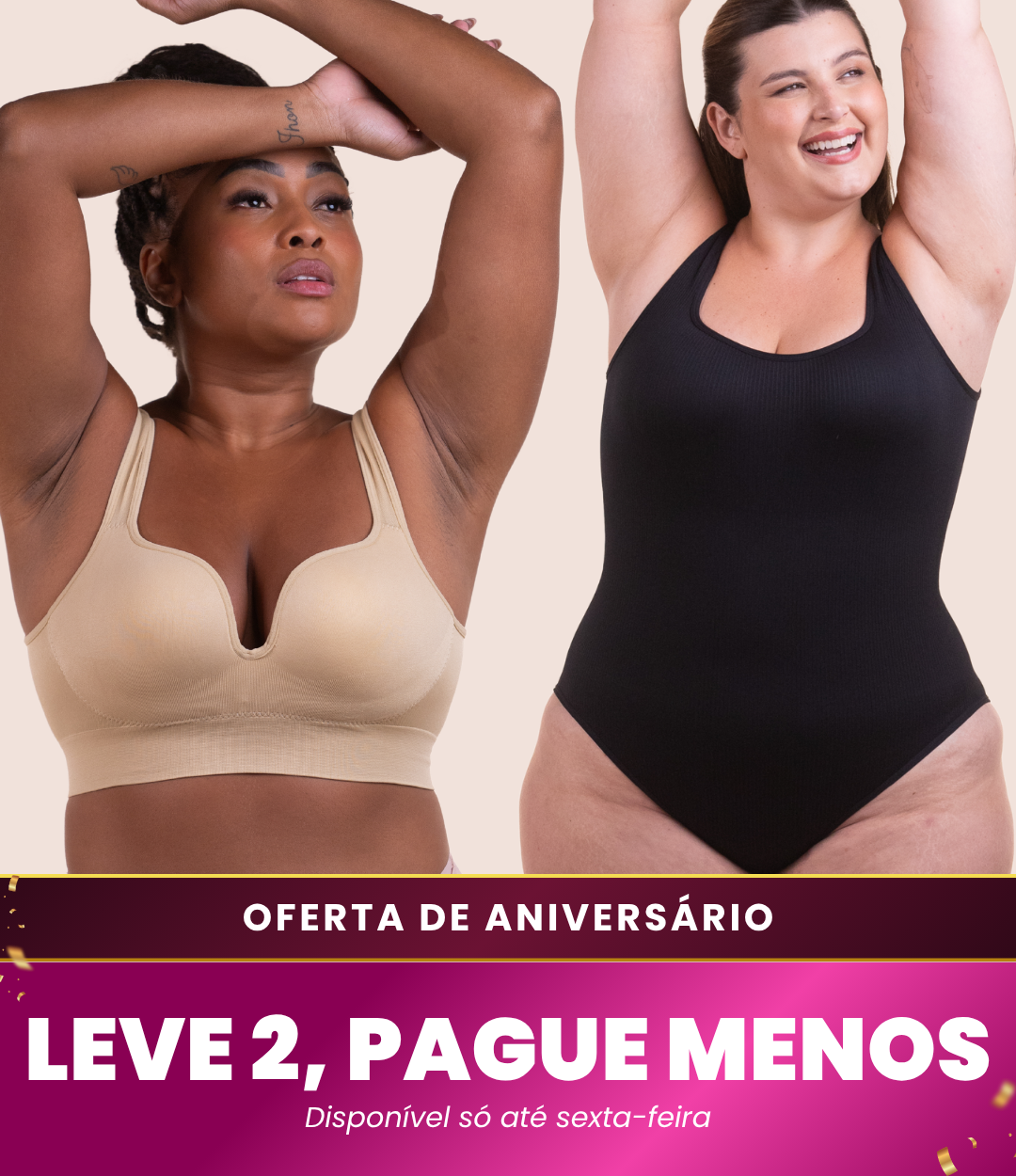 Sutiã Push Up + Body Shaper Canelado - Combo Irresistível