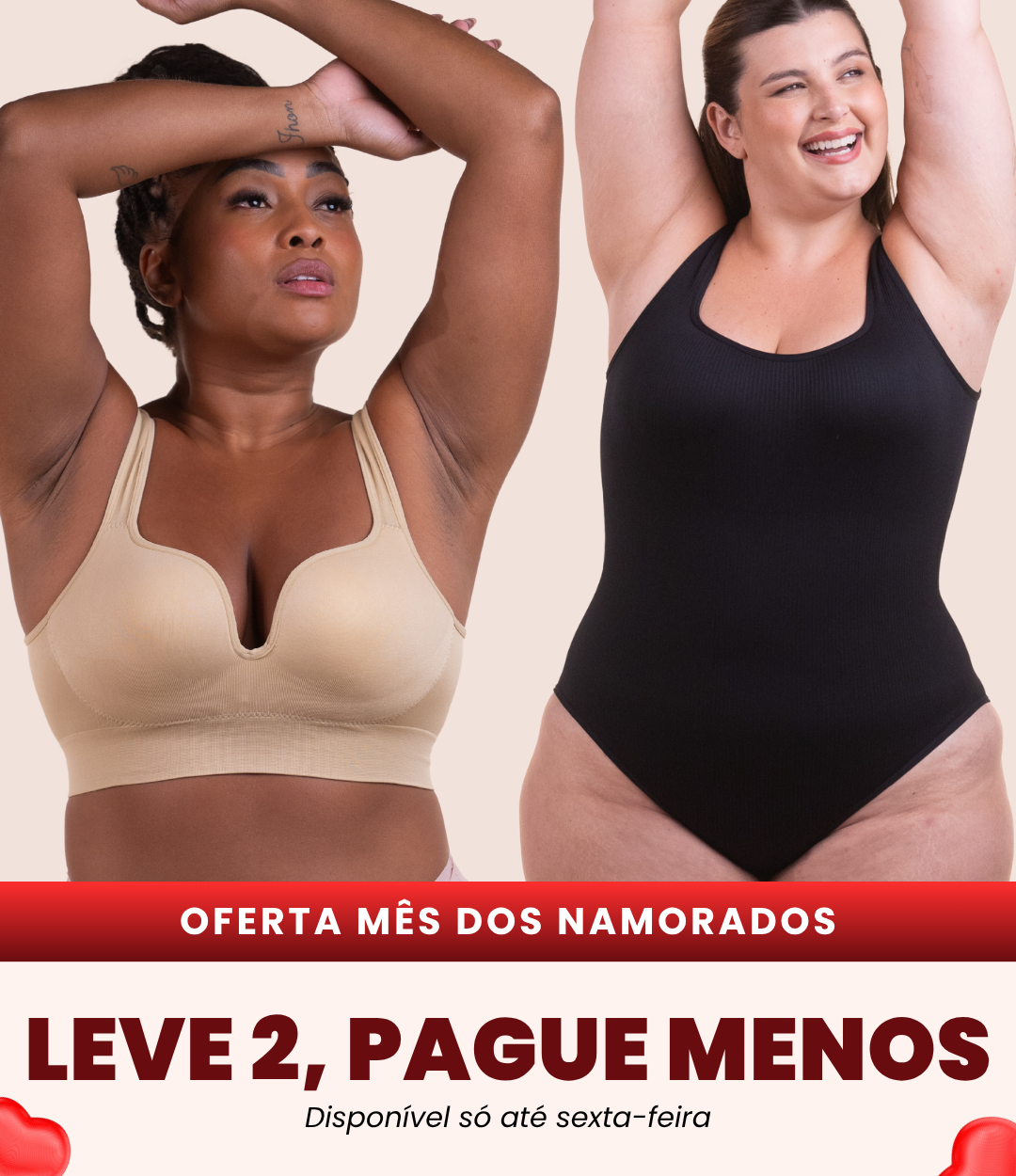 Sutiã Push Up + Body Shaper Canelado - Combo Irresistível