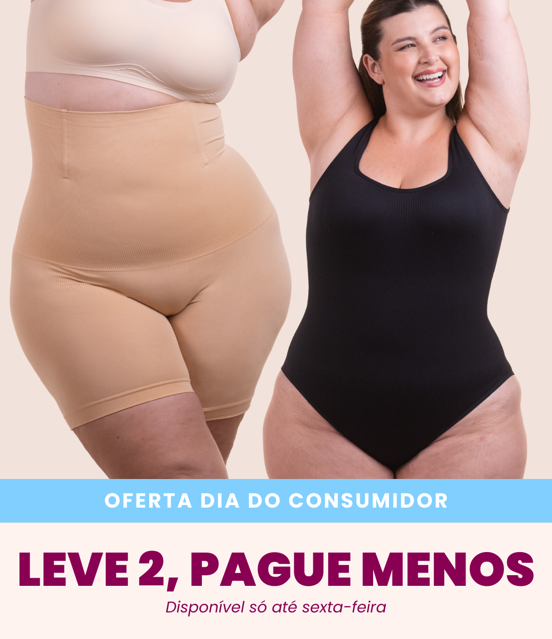 Body Shaper Canelado + Bermuda Up Shaper - Combo Irresistível