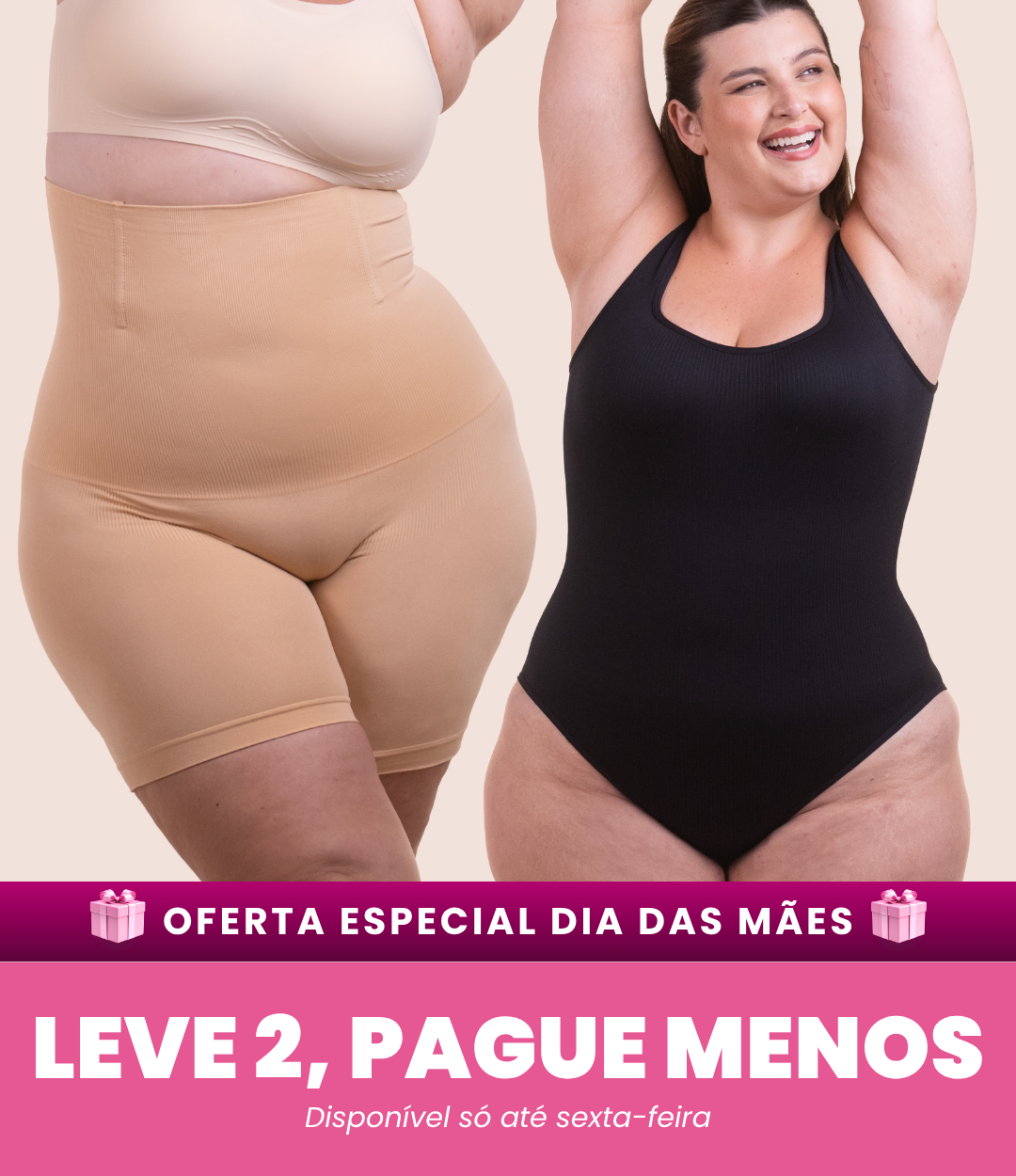 Body Shaper Canelado + Bermuda Up Shaper - Combo Irresistível