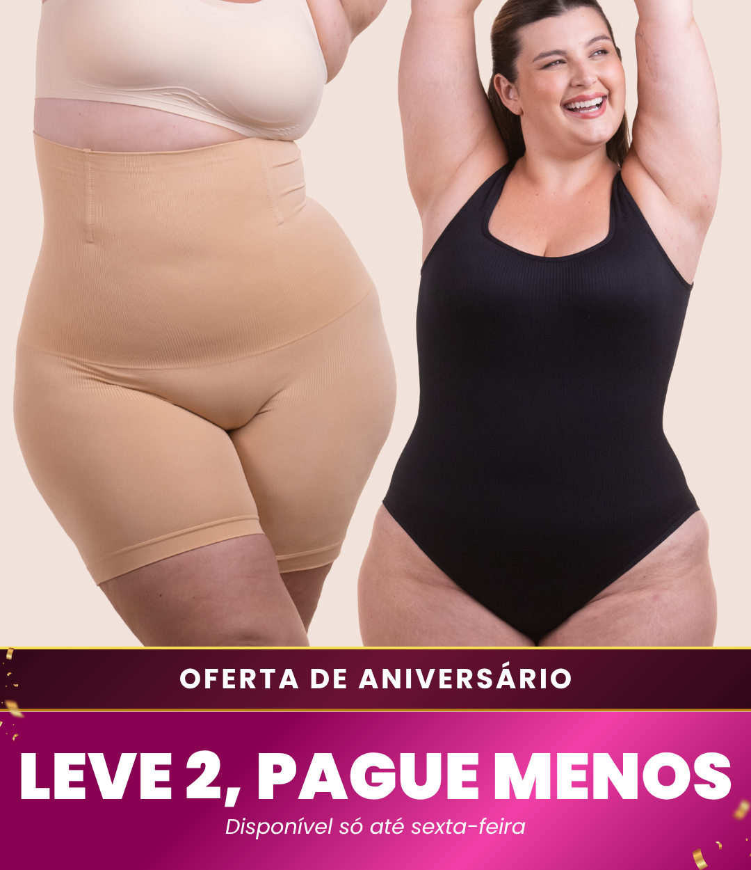 Body Shaper Canelado + Bermuda Up Shaper - Combo Irresistível