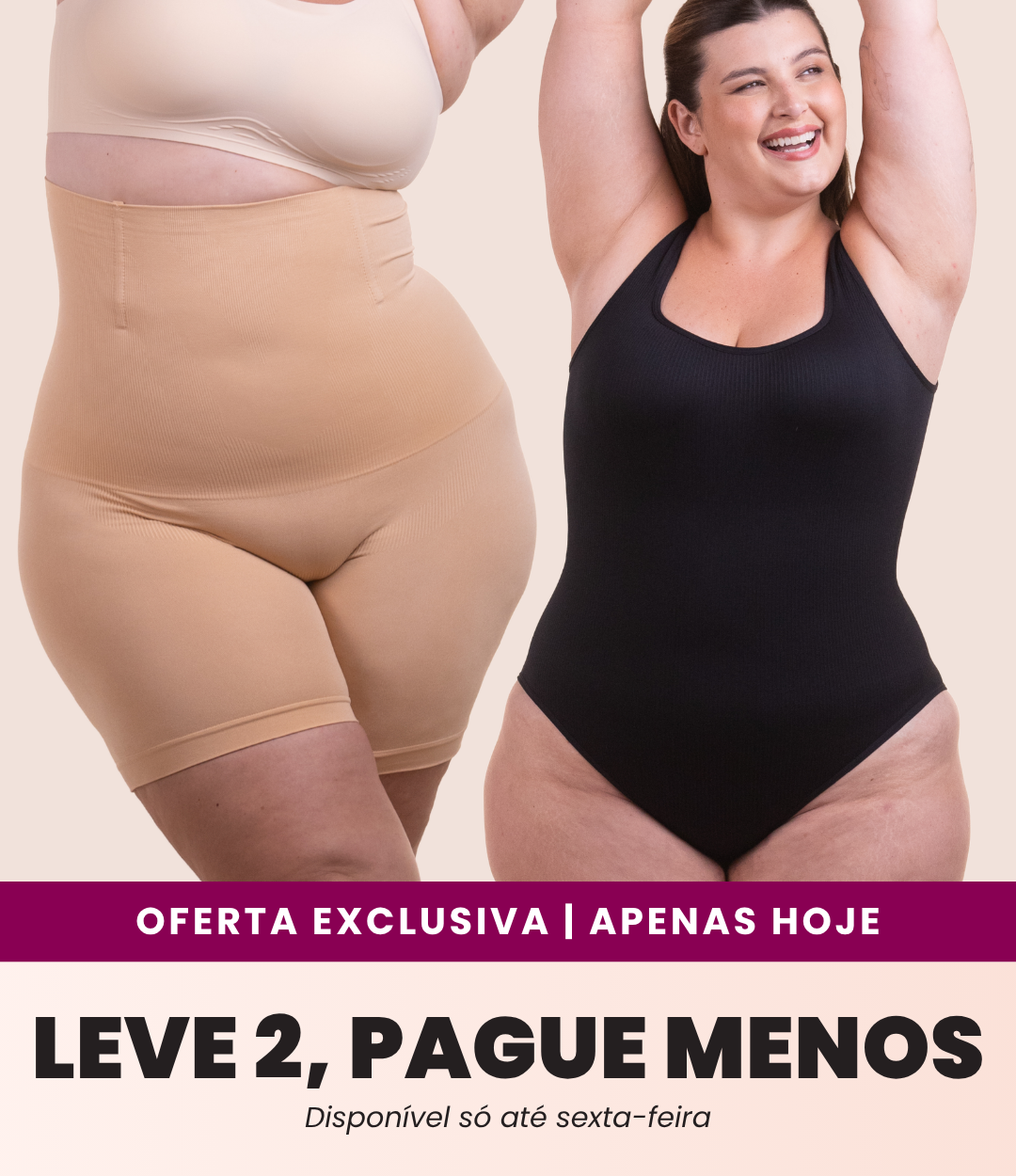 Body Shaper Canelado + Bermuda Up Shaper - Combo Irresistível