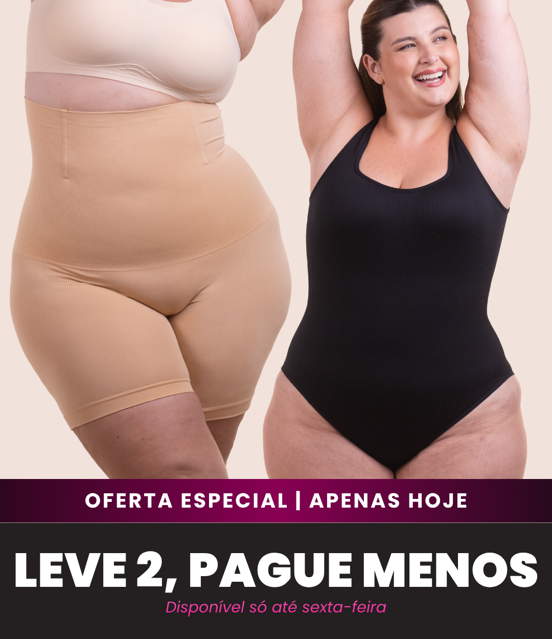Body Shaper Canelado + Bermuda Up Shaper - Combo Irresistível