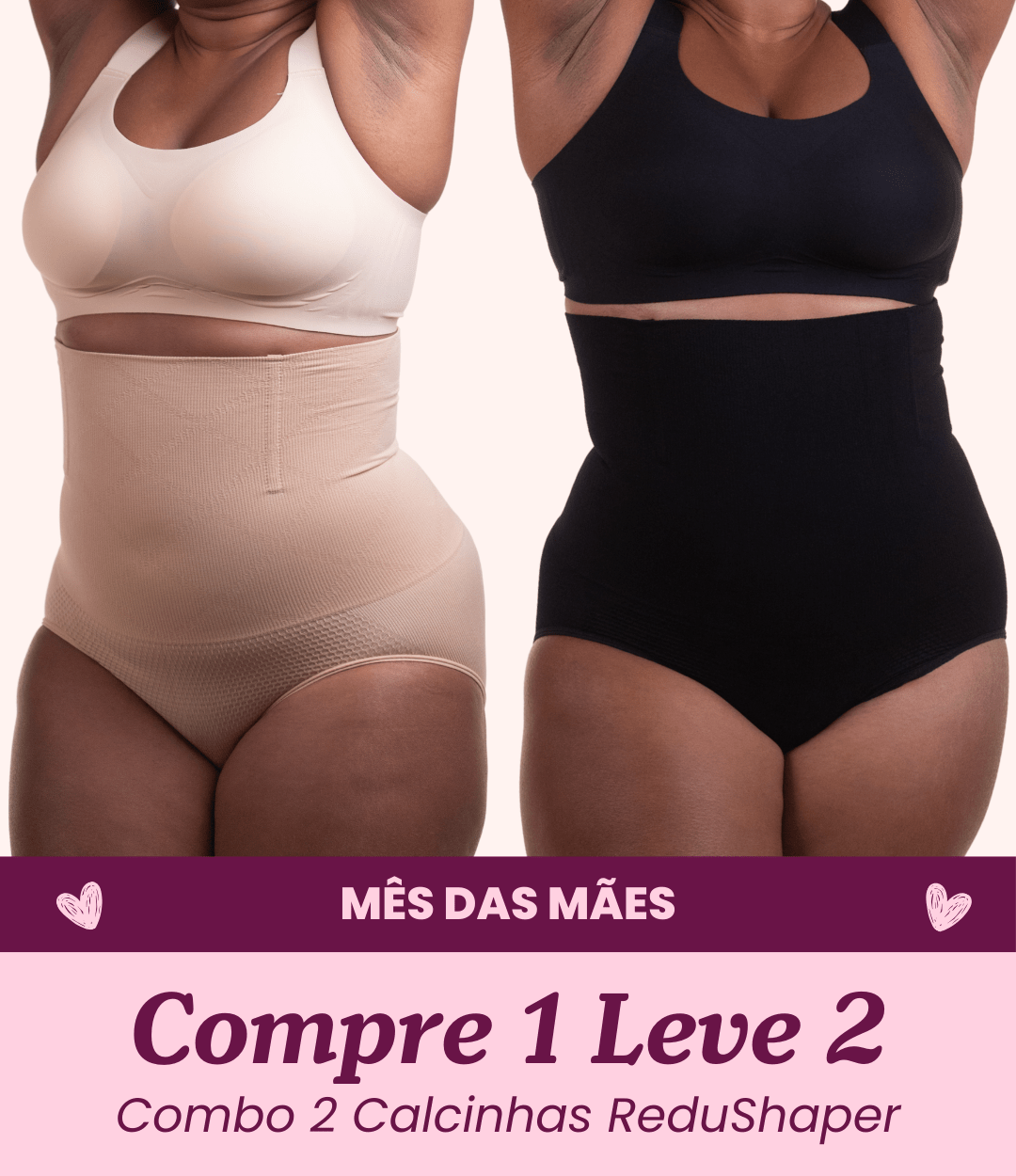 2 Calcinhas ReduShaper EasyOpen Com Abertura Higiênica - Compre 1 Leve 2 - Midastime