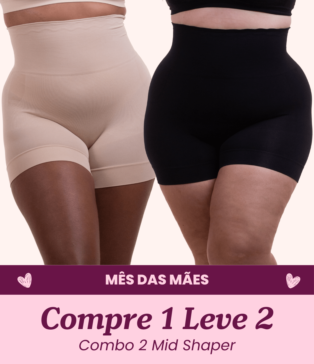 2 Shorts Mid Shaper - Compre 1 Leve 2 - Midastime