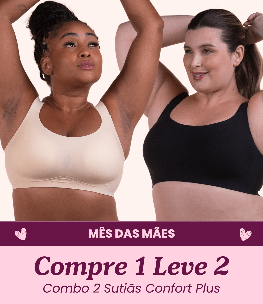 2 Sutiãs Confort Plus - Compre 1 Leve 2 - Midastime