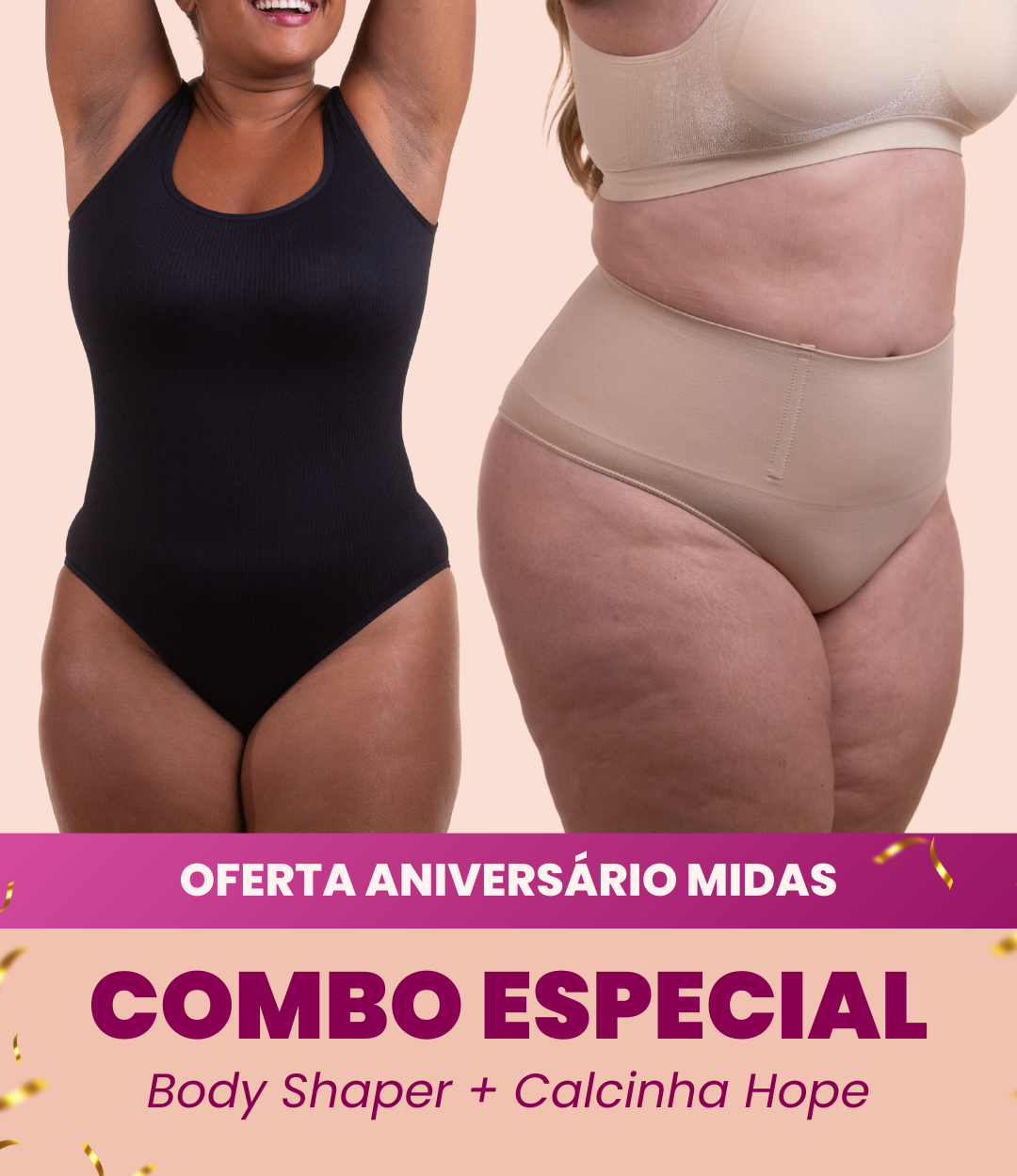 Body Shaper Canelado + Calcinha Hope - Combo Irresistível
