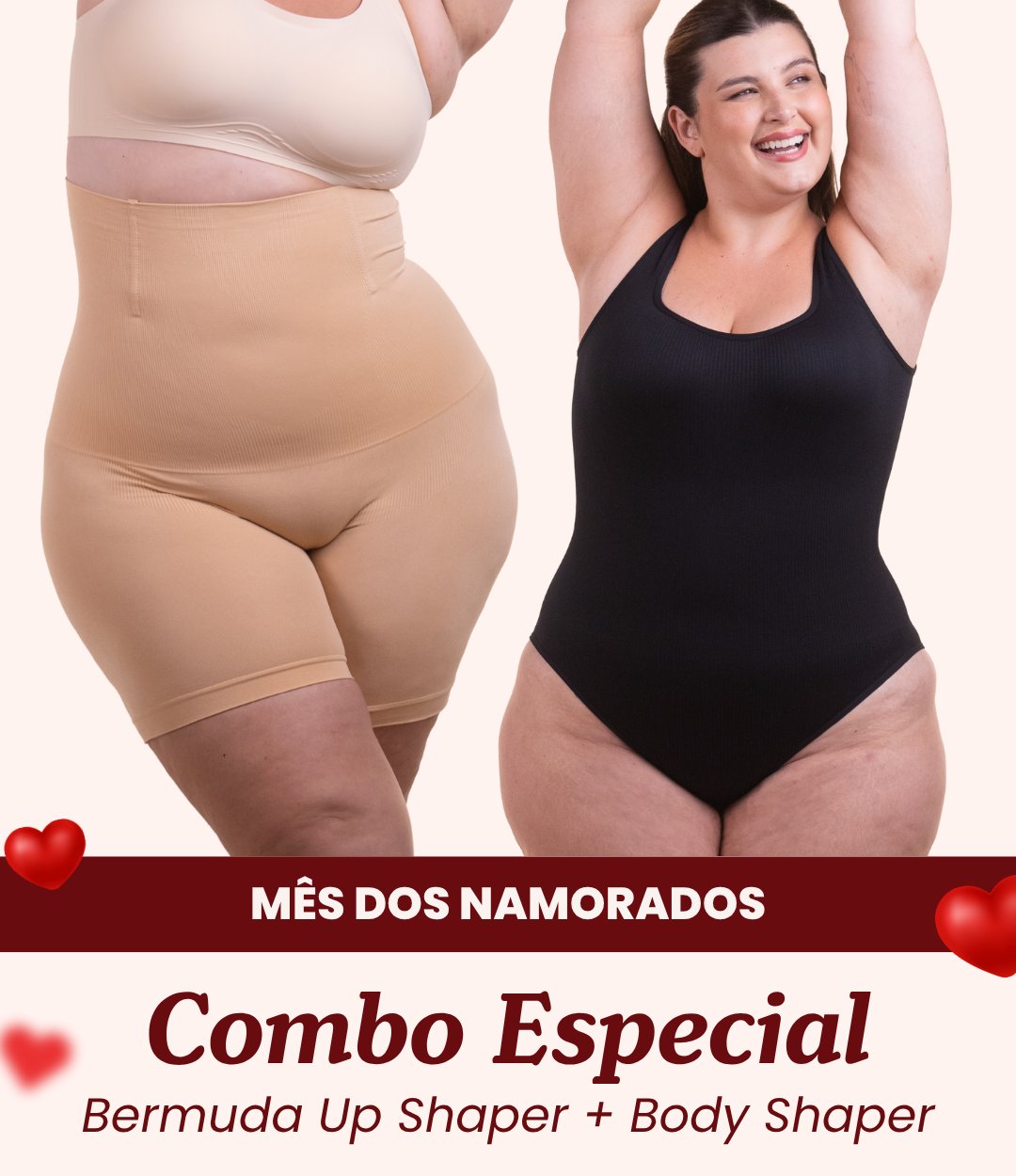 COMBO ESPECIAL - 1 Bodys Shaper Canelado + 1 Bermuda Up Shaper