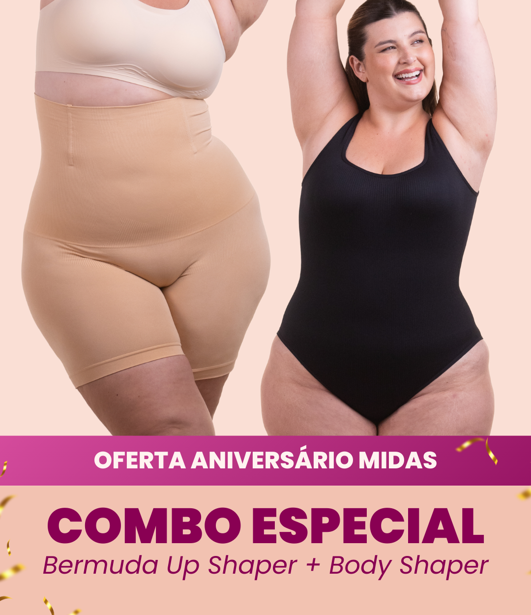 Body Shaper Canelado + Bermuda Up Shaper - Combo Irresistível