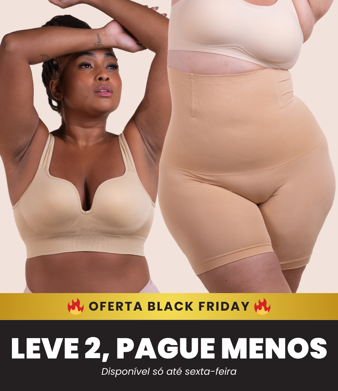 Sutiã Push Up + Bermuda Up Shaper - Combo Irresistível