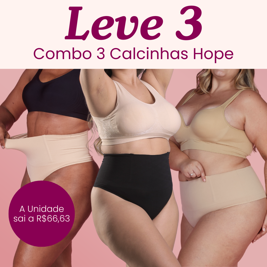 Combo Especial - 3 Calcinhas Hope - Redutora de Medidas