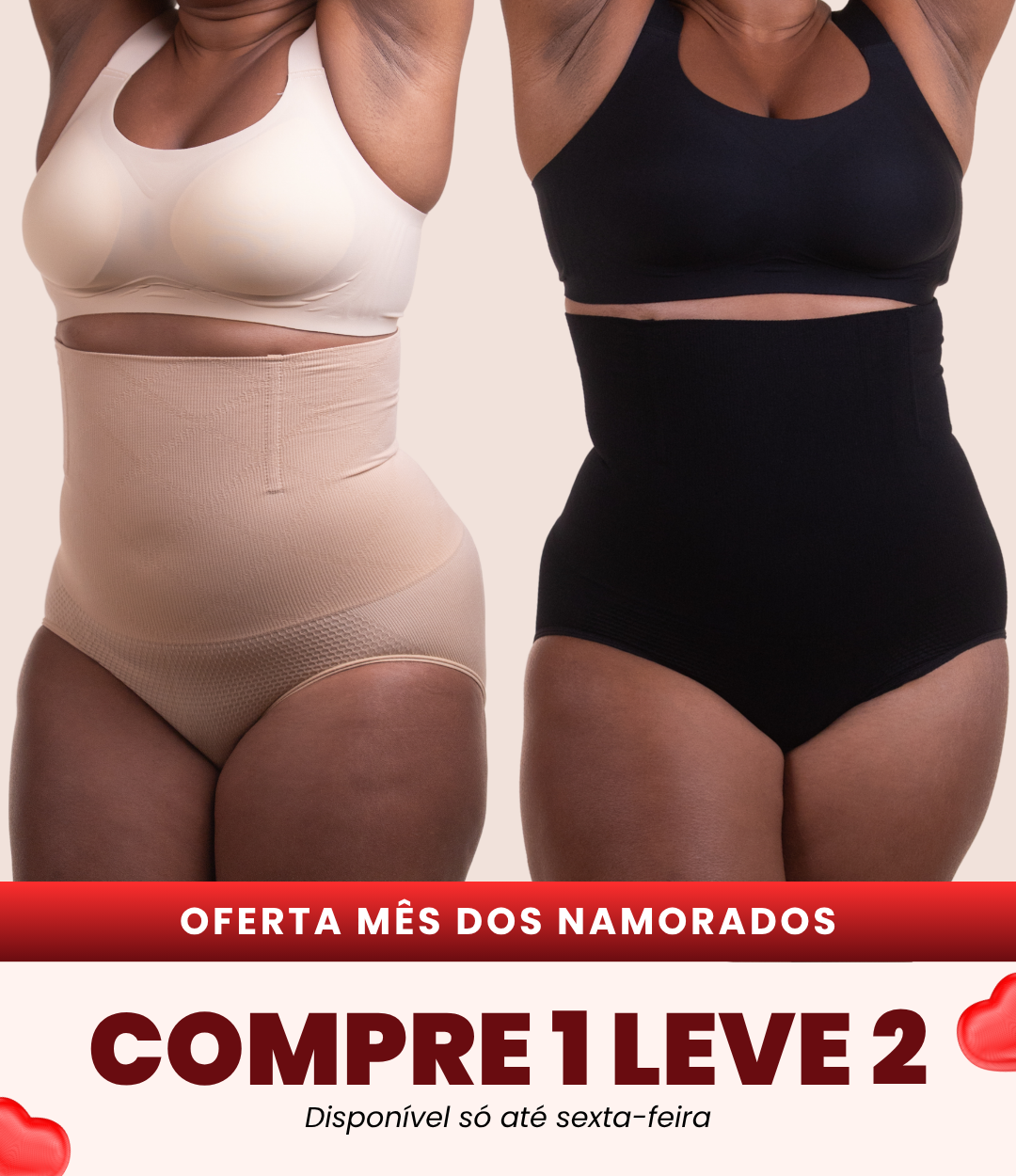 2 Calcinhas ReduShaper Cintura Alta - Compre 1 Leve 2