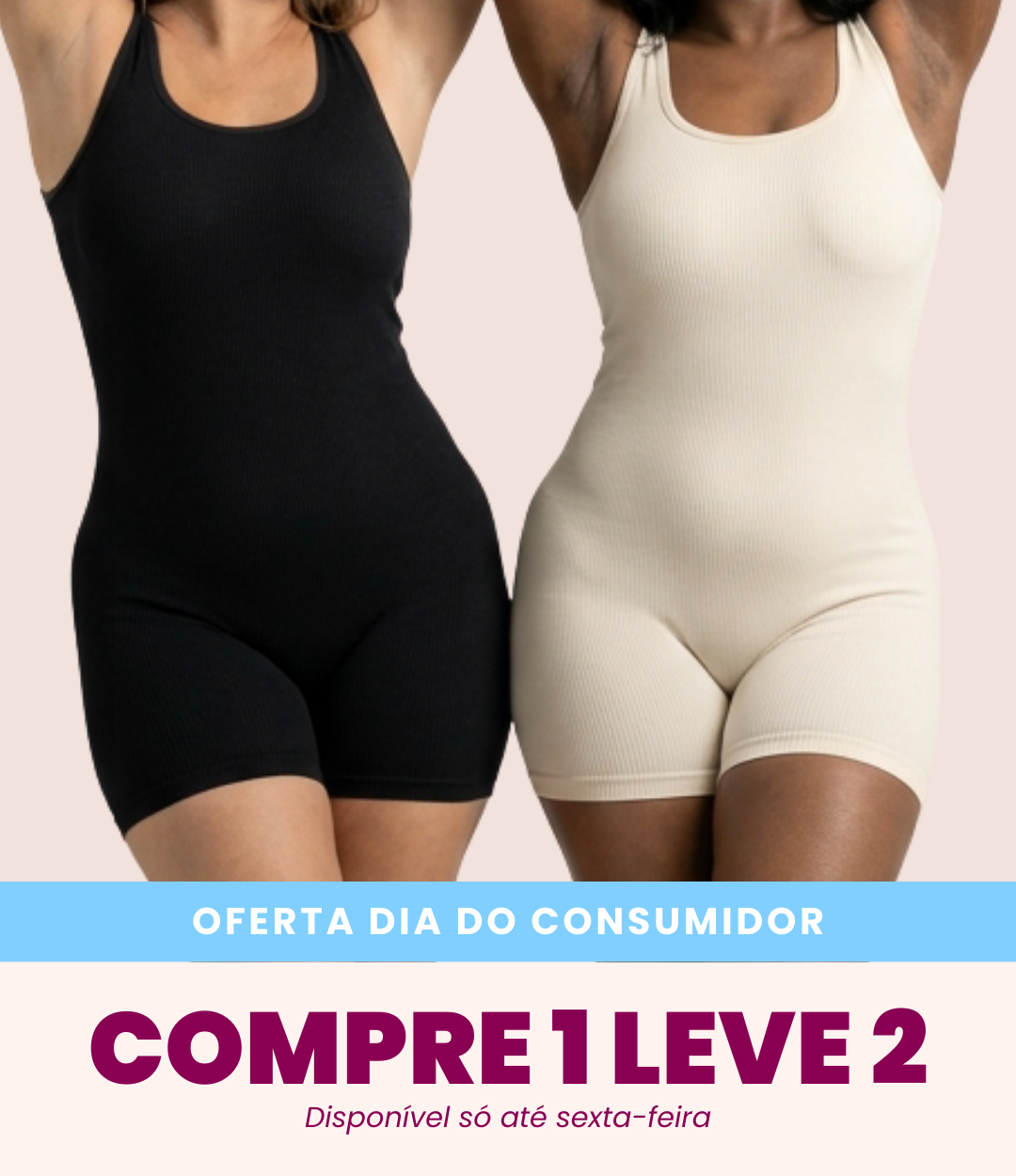 2 Macaquinhos Shaper Canelado Redutor de Medidas | Compre 1 Leve 2
