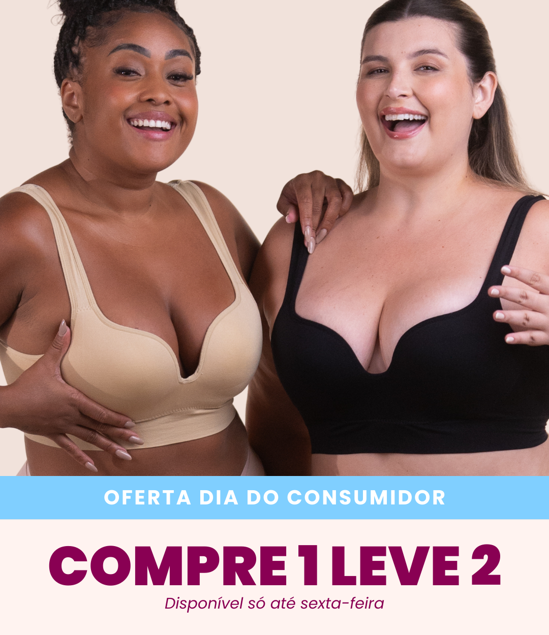 2 Sutiãs Push Up - Compre 1 Leve 2