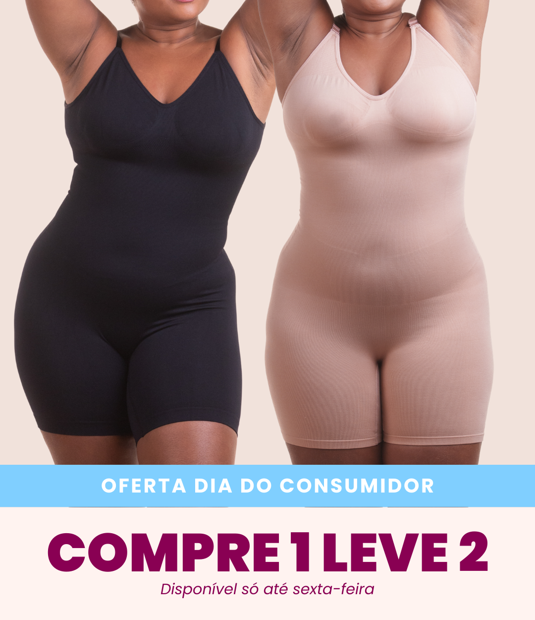 Soft Skin - Macaquinho Modelador Redutor de Medidas - Compre 1 Leve 2