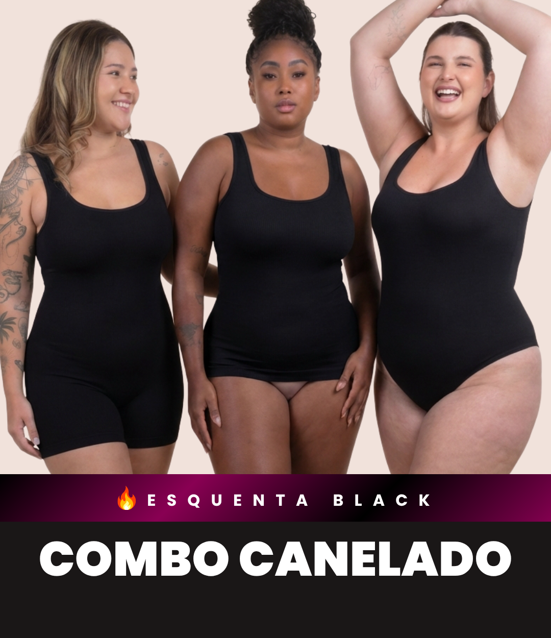 Combo Shaper Canelado - Regata | Body | Macaquinho