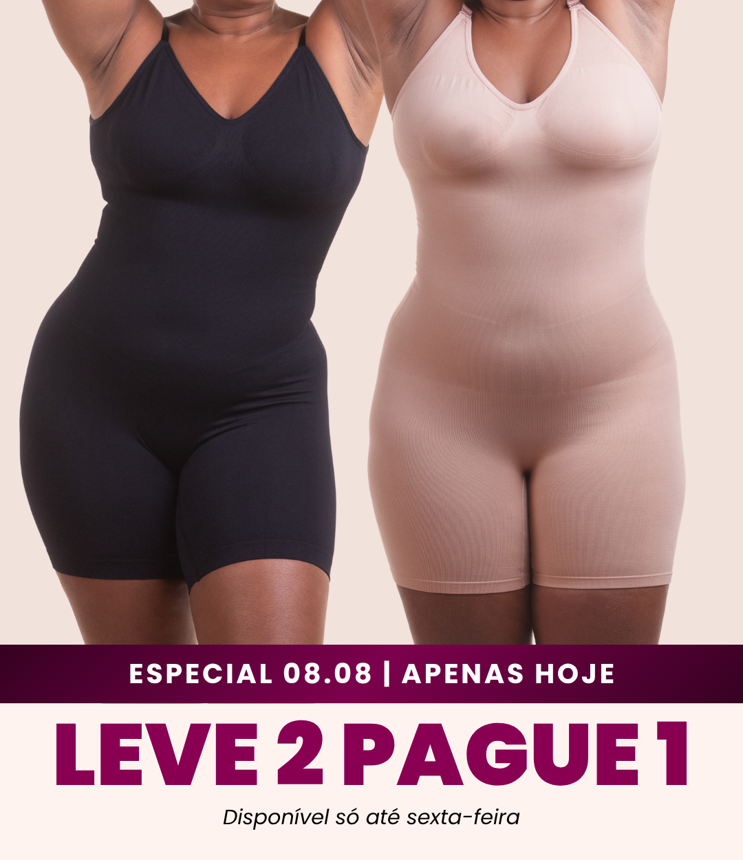 Soft Skin - Macaquinho Modelador Redutor de Medidas - Compre 1 Leve 2