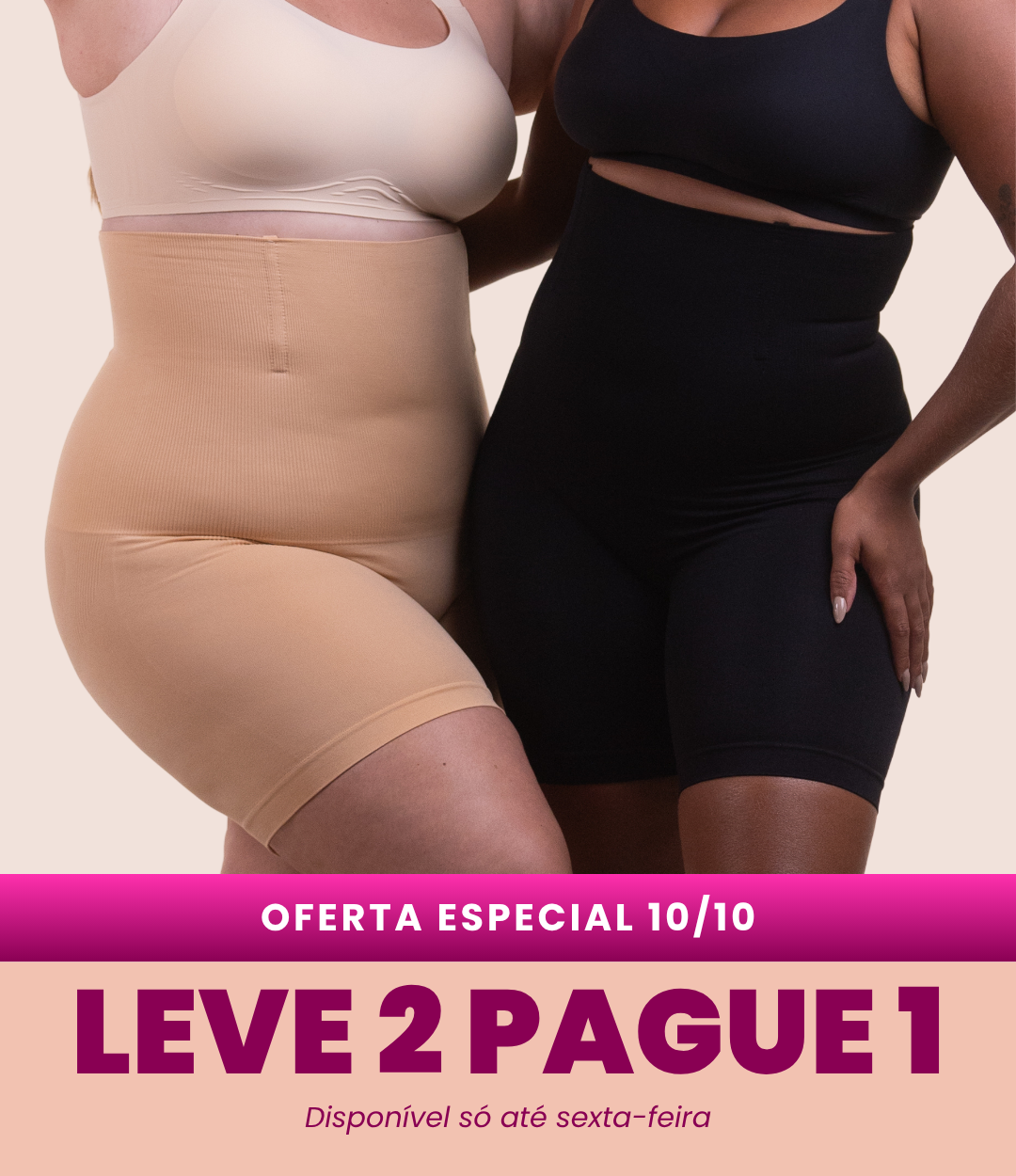 2 Up Shapers - Bermudas Modeladoras que Não Enrolam - Compre 1 Leve 2