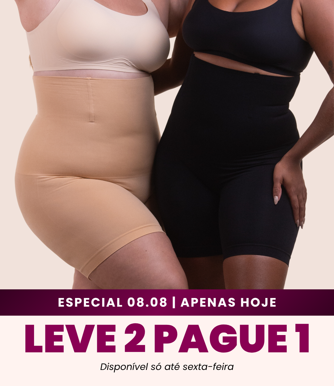 2 Up Shapers - Bermudas Modeladoras que Não Enrolam - Compre 1 Leve 2