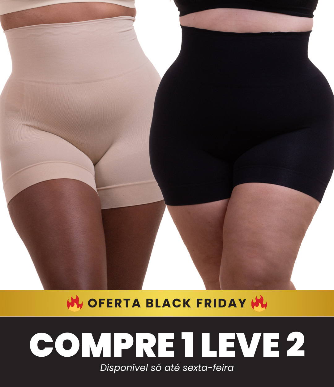 2 Shorts Mid Shaper - Compre 1 Leve 2