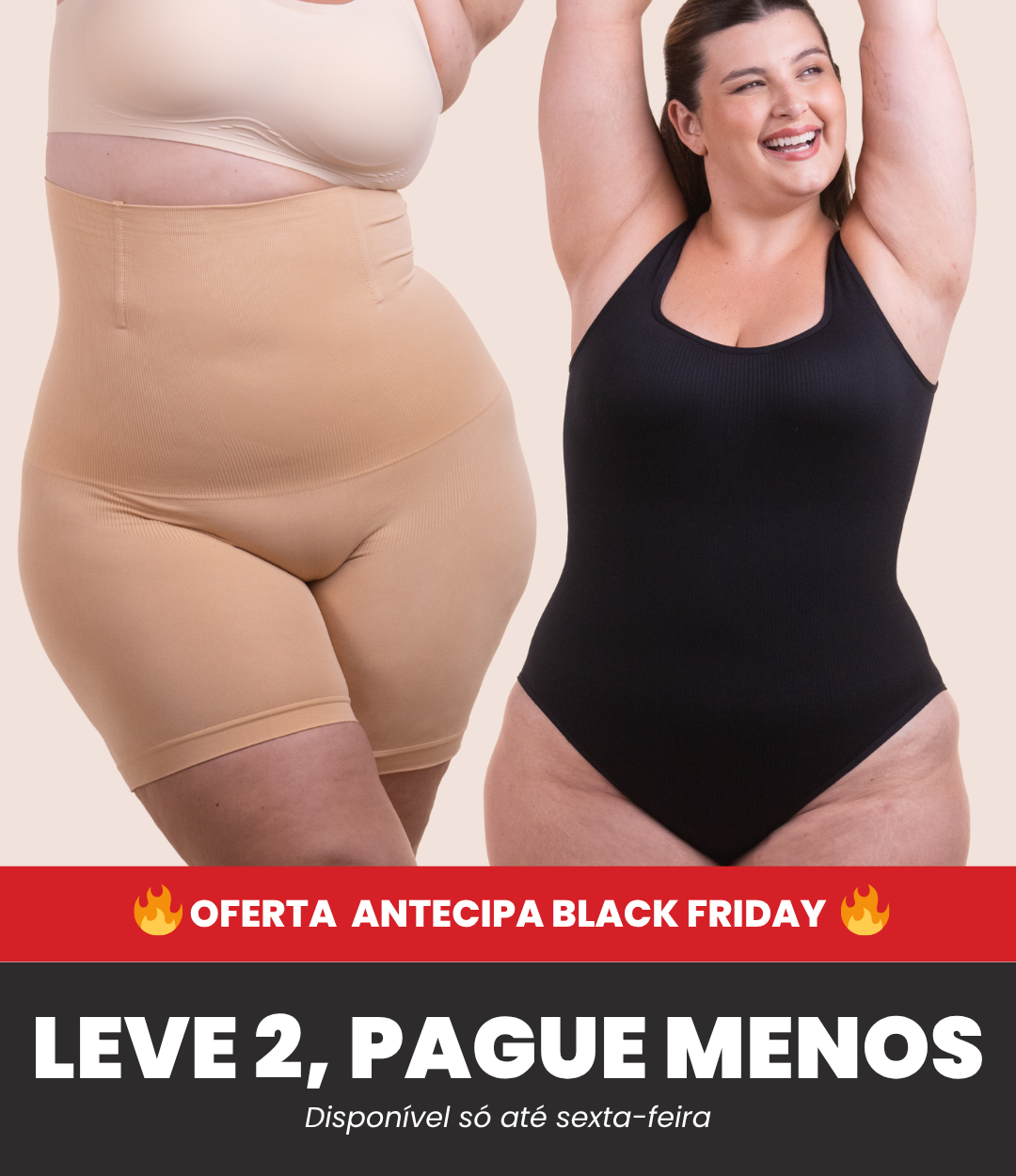 Body Shaper Canelado + Bermuda Up Shaper - Combo Irresistível