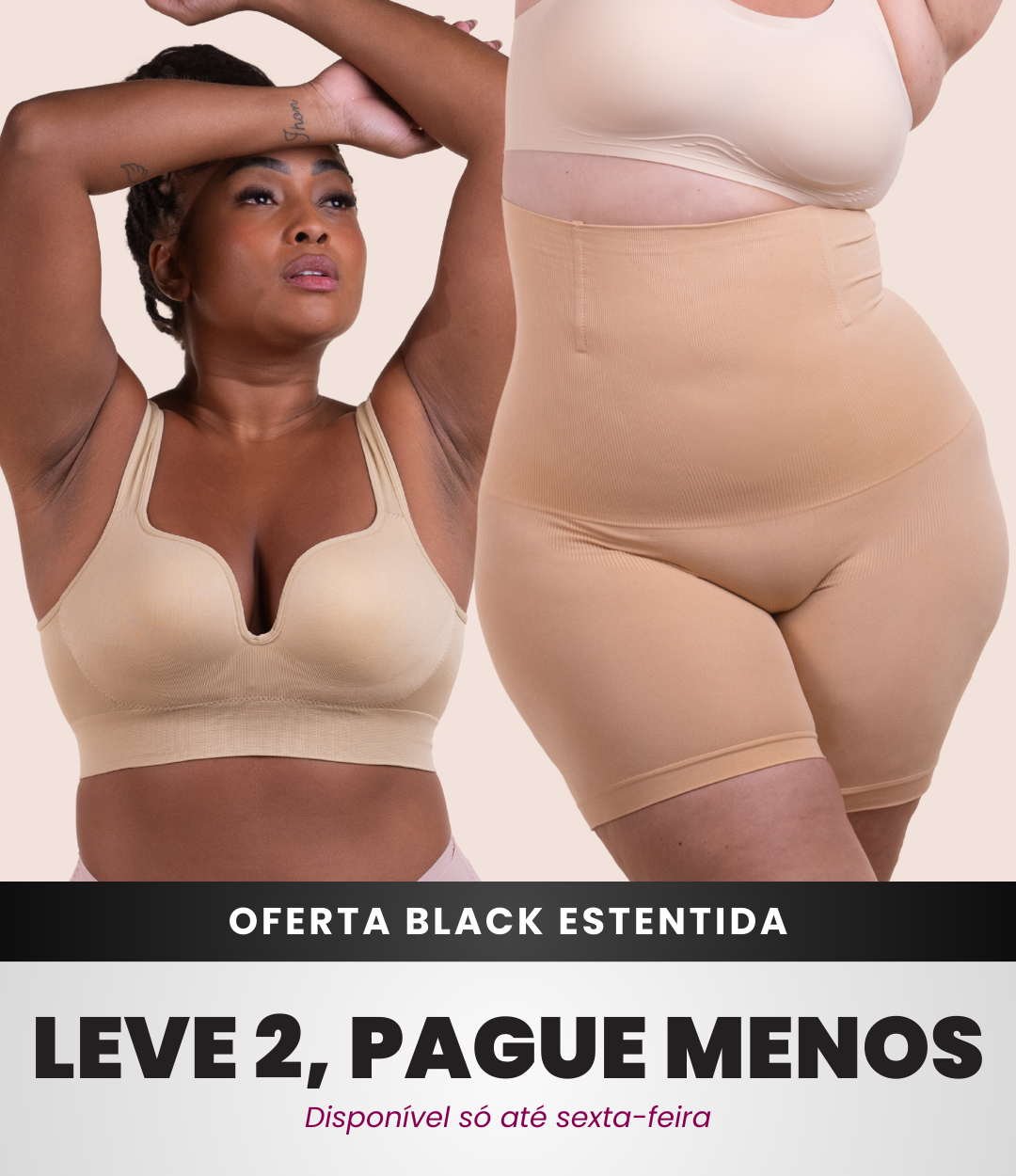 Sutiã Push Up + Bermuda Up Shaper - Combo Irresistível