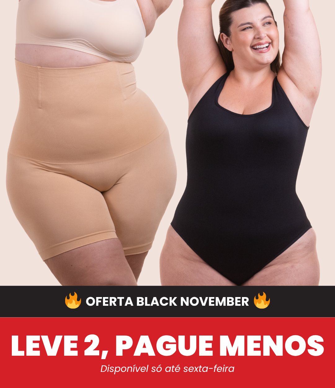 Body Shaper Canelado + Bermuda Up Shaper - Combo Irresistível