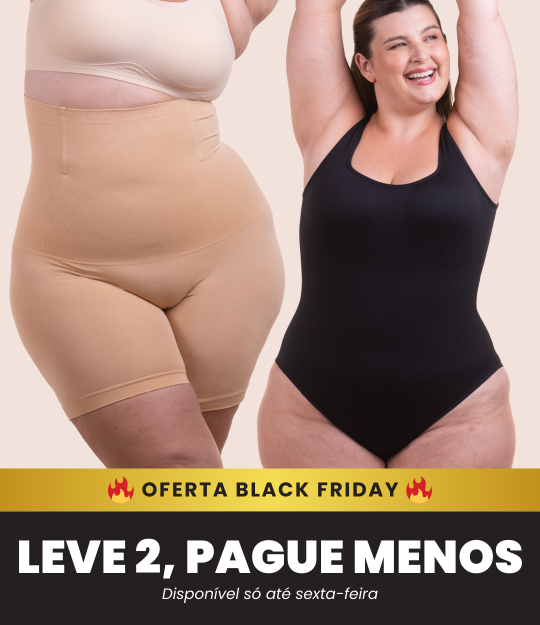 Body Shaper Canelado + Bermuda Up Shaper - Combo Irresistível