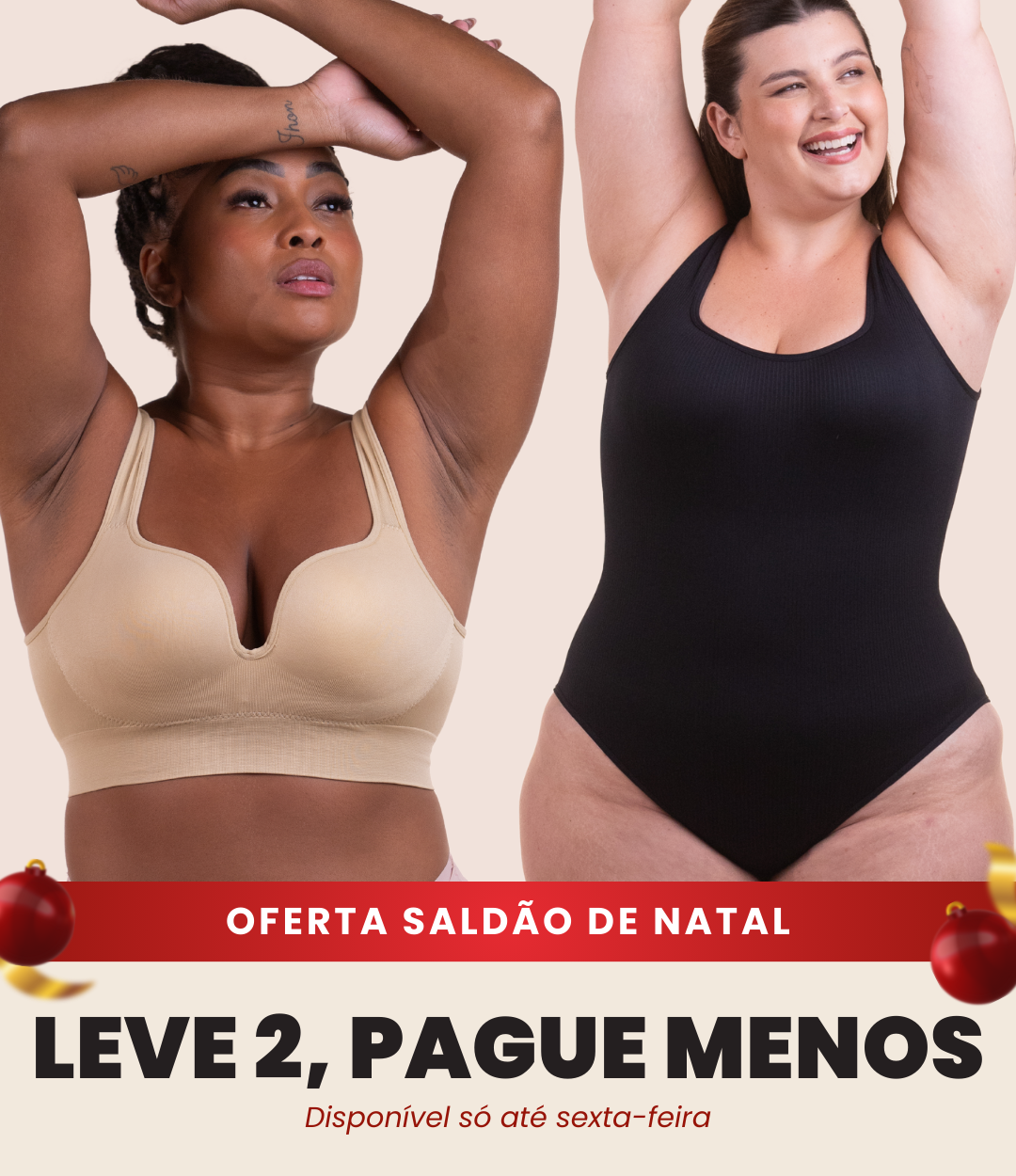 Sutiã Push Up + Body Shaper Canelado - Combo Irresistível