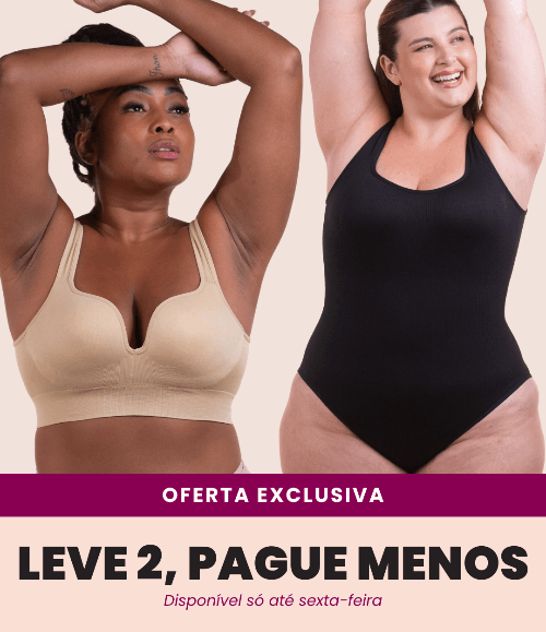Sutiã Push Up + Body Shaper Canelado - Combo Irresistível