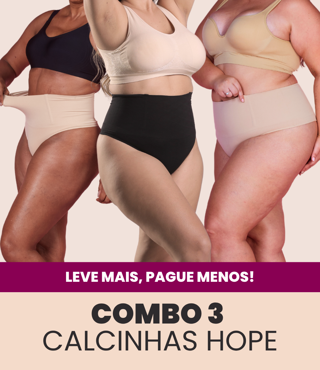 3 Calcinhas Hope - Combo Irresistível