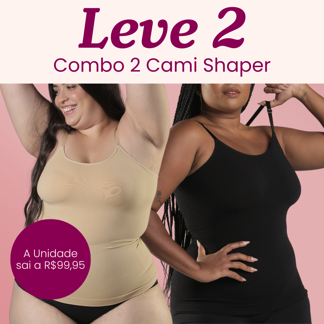 Combo Especial - 2 Cami Shapers - Camiseta Modeladora 3 em 1