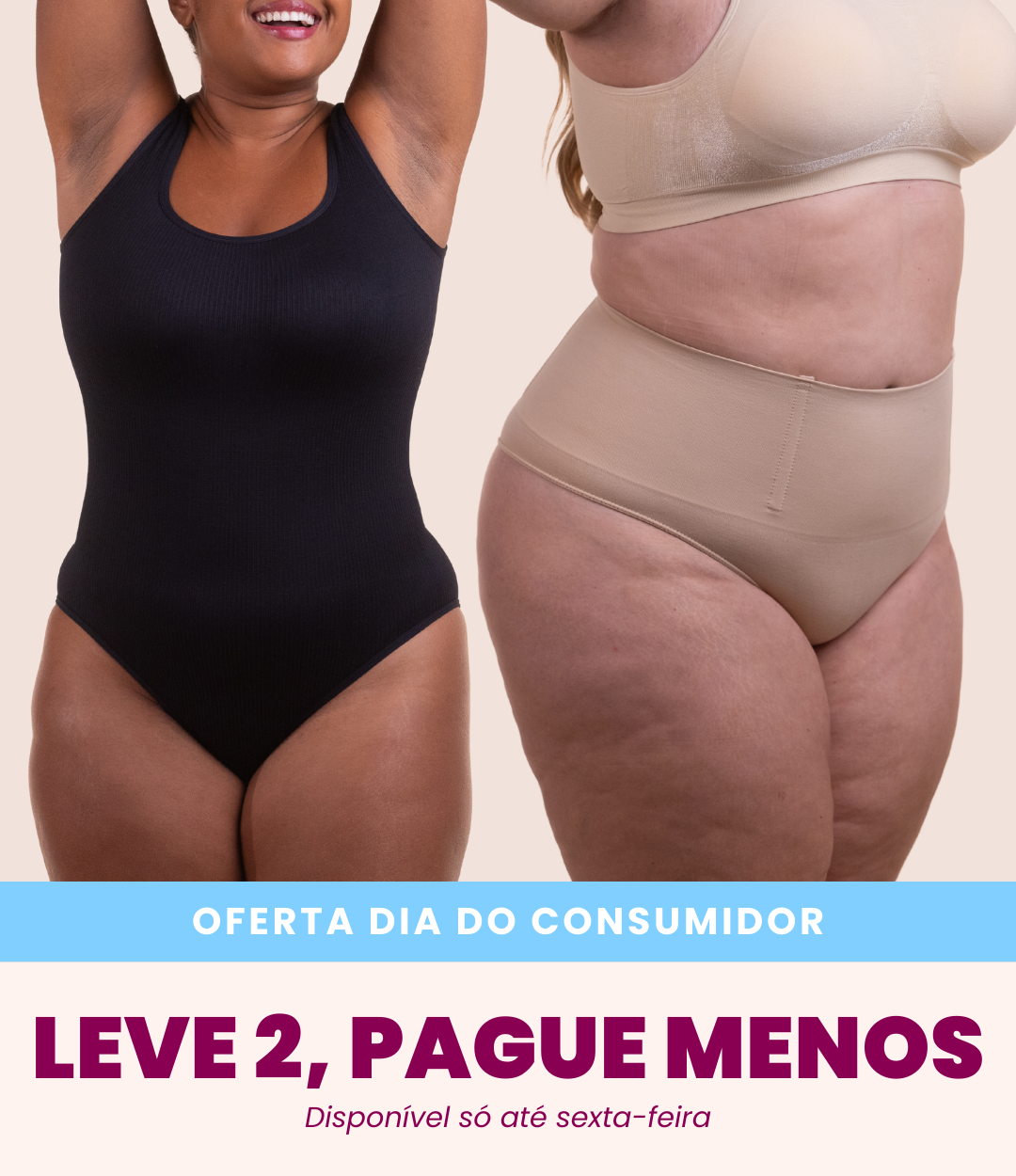 Body Shaper Canelado + Calcinha Hope - Combo Irresistível
