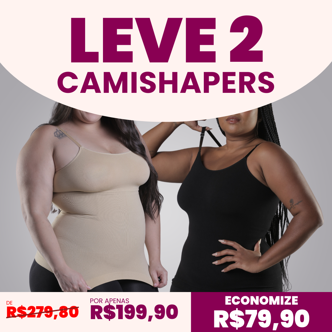 Combo Especial - 2 Cami Shapers - Camiseta Modeladora 3 em 1