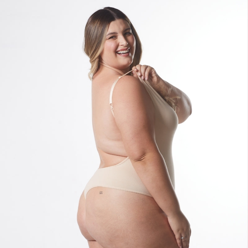 Body Curve Naked - Body Modelador Com Abertura Higiênica Costas Aberta